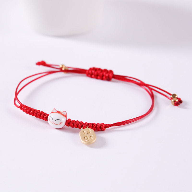 Line Hand-woven Ceramic Mini Kitty Fresh Woven Bracelets