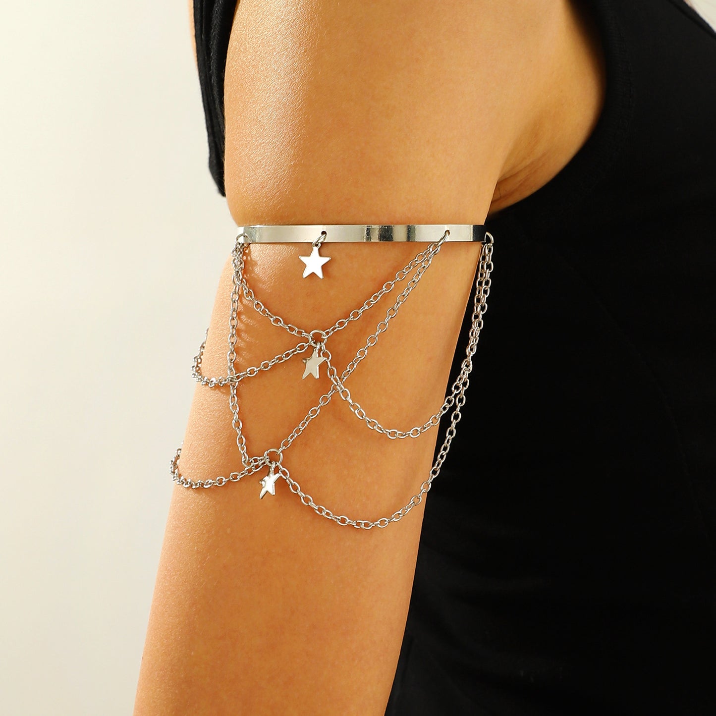 Niche Adjustable Arm Chain Metal Lanyard Tassel Armband Vacation Style Bracelets