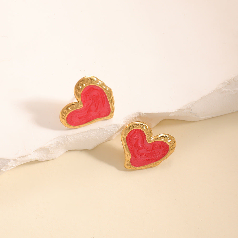 Minority Hollow Stainless Steel Dripping Cold Earrings