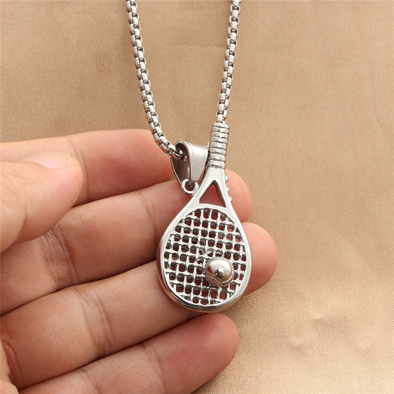 Men's Titanium Steel Tennis Rackets Personality Punk Pendants