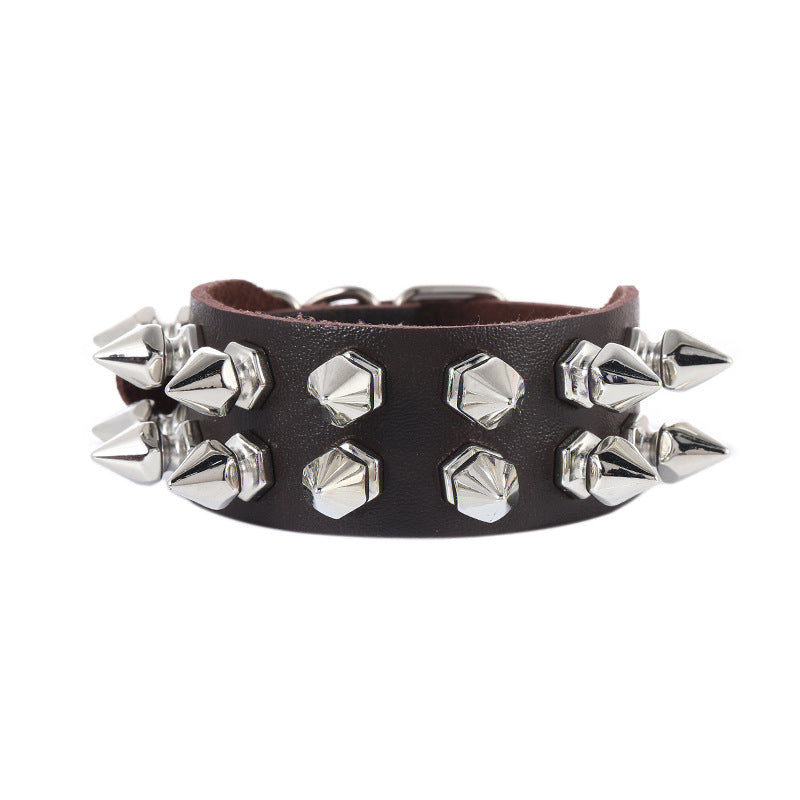 Rock Pointed Rivet Exaggerated Personalized Double Bracelets