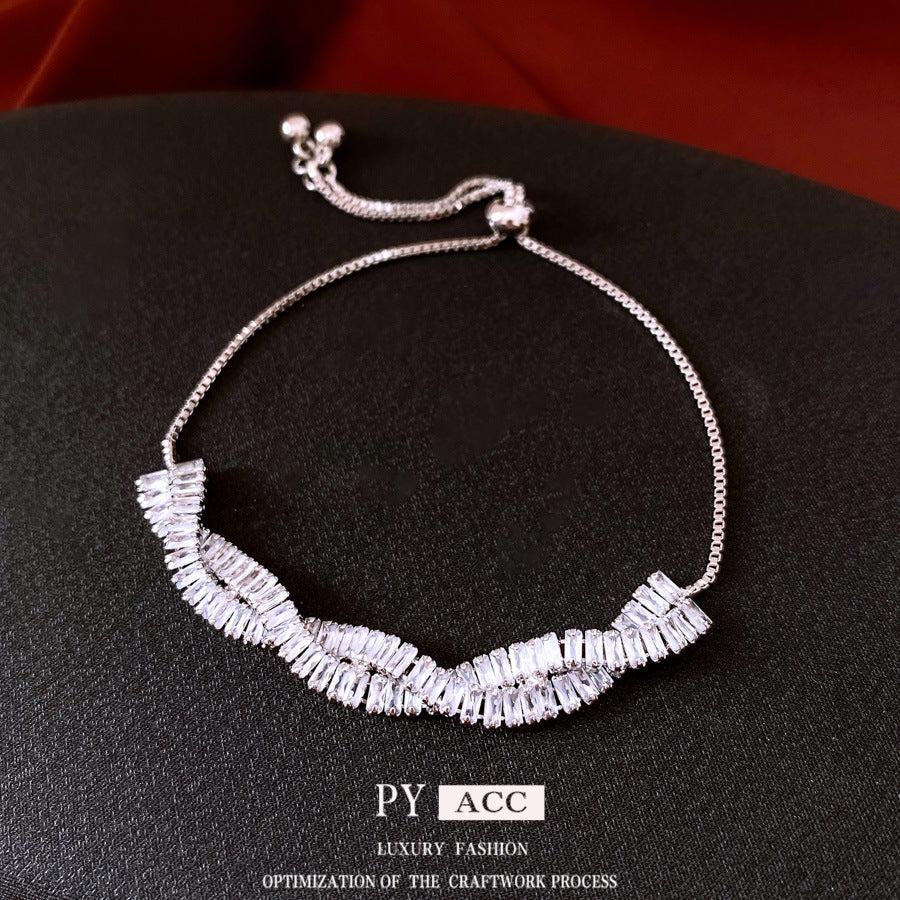 Zircon Twist Twisted Adjustable Simple Fashion Temperament Personalized Bracelet
