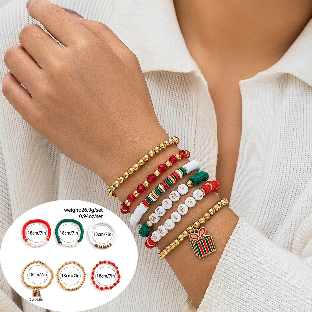Women's Holiday Gift Santa Claus Suits Snowman Bracelet