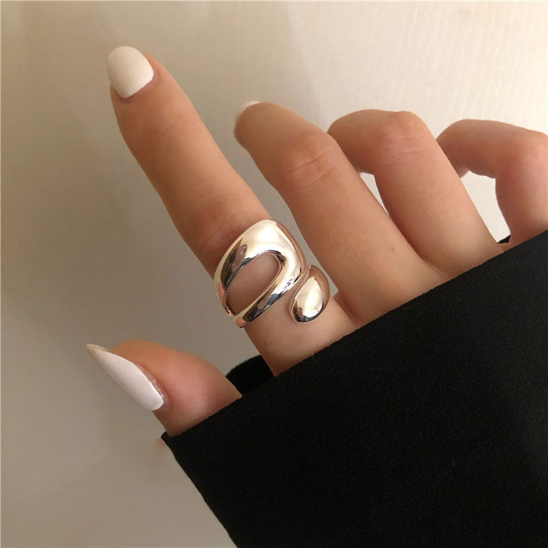 Exaggerated Geometry Female Sier Personalized Hip Rings