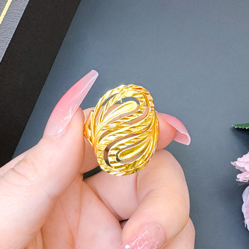 Women's Advanced Design Exaggerated Opening Real Bronze Rings