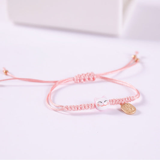 Line Hand-woven Ceramic Mini Kitty Fresh Woven Bracelets