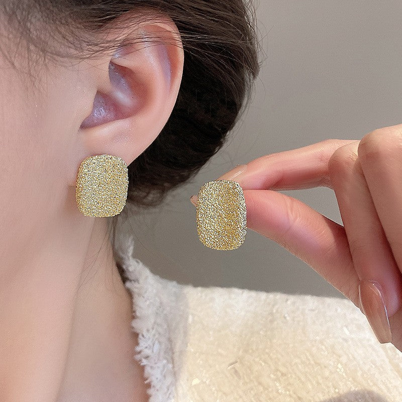 Women's French Gold Sand Geometric Light Luxury Rings