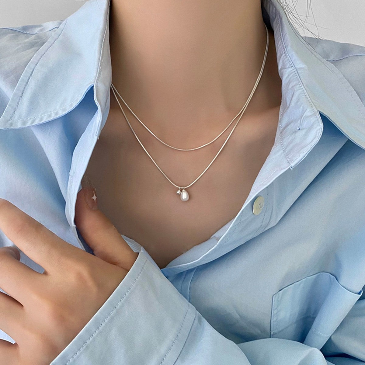 Women's Sier Light Luxury High-grade Design Clavicle Necklaces