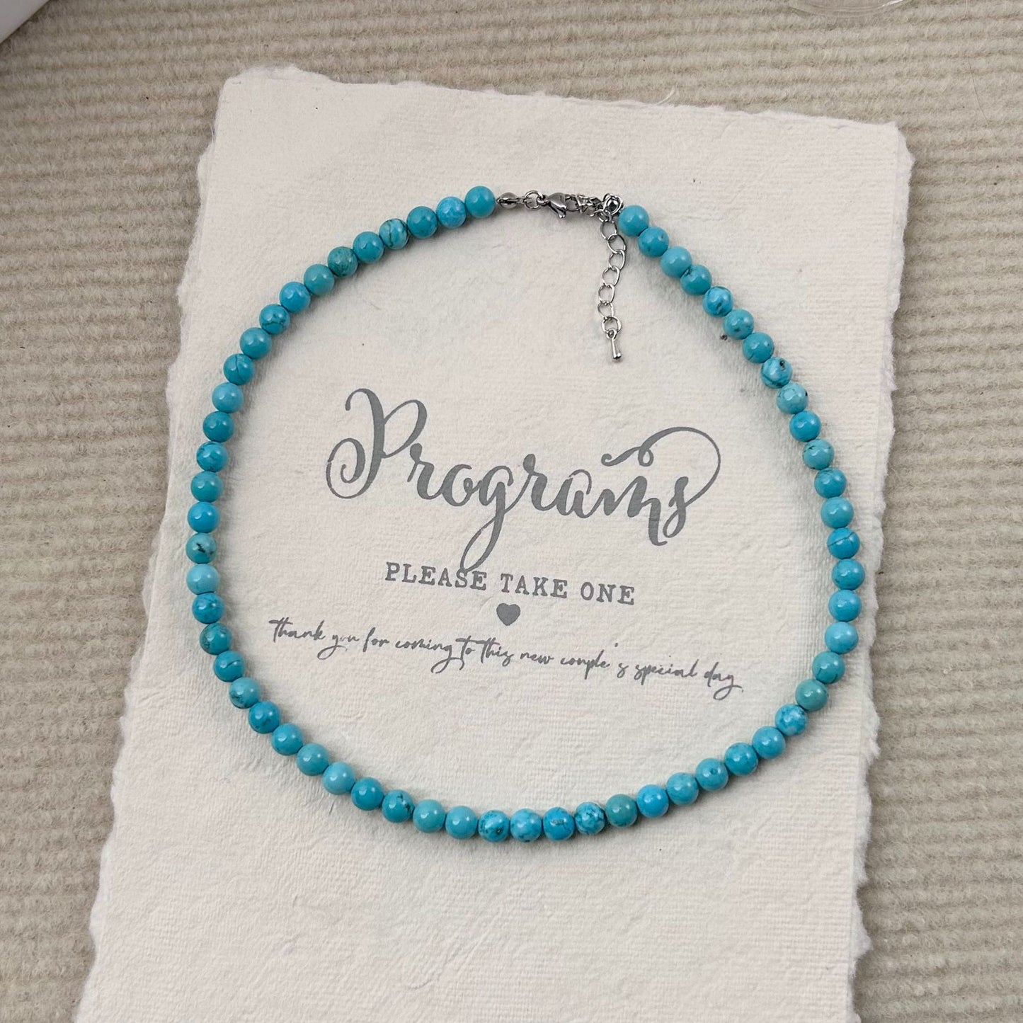 Women's Turquoise Beaded Stackable Popular Natural Stone Clavicle Chain Necklace