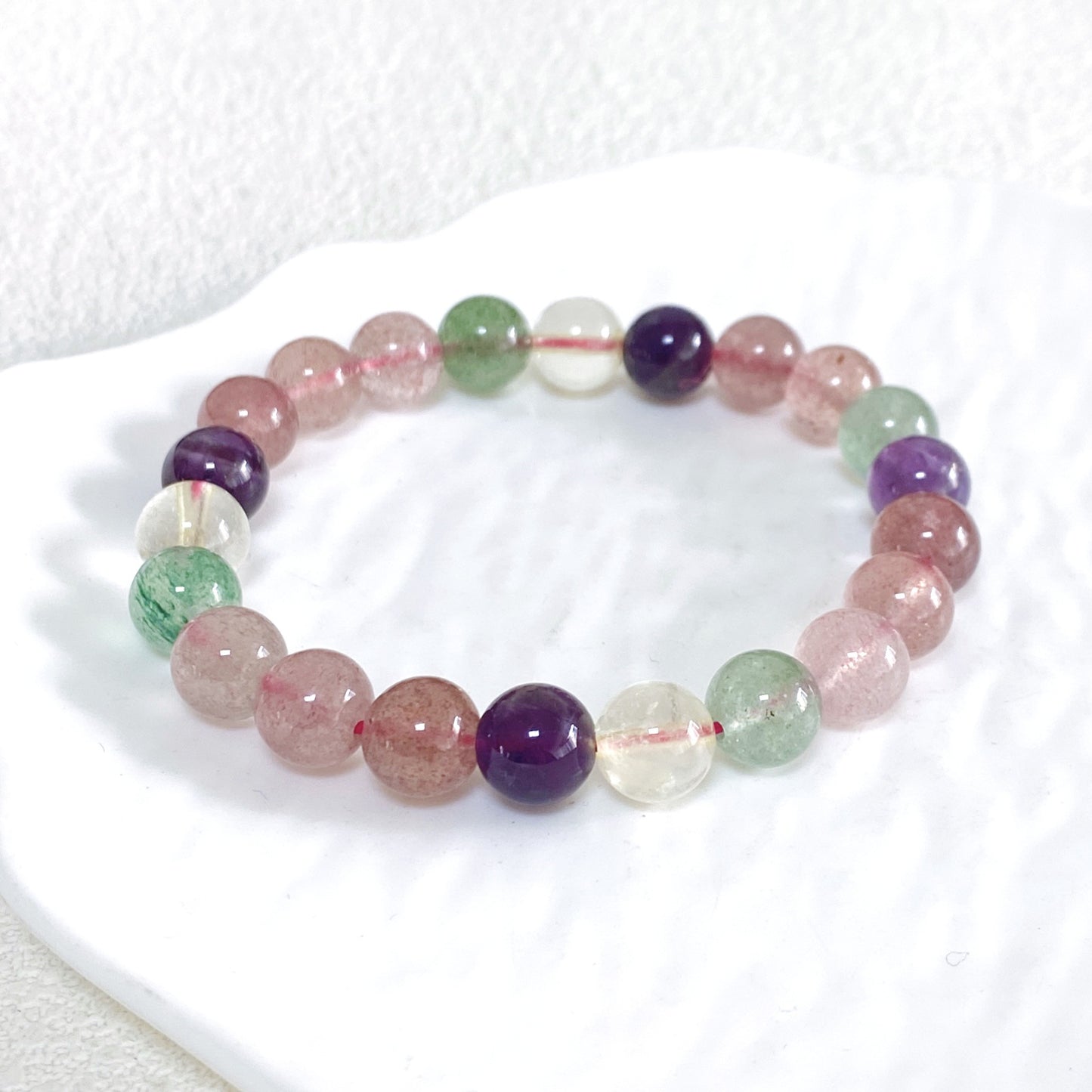 Eight Treasure Crystal Amethyst Strawberry Female Bracelets
