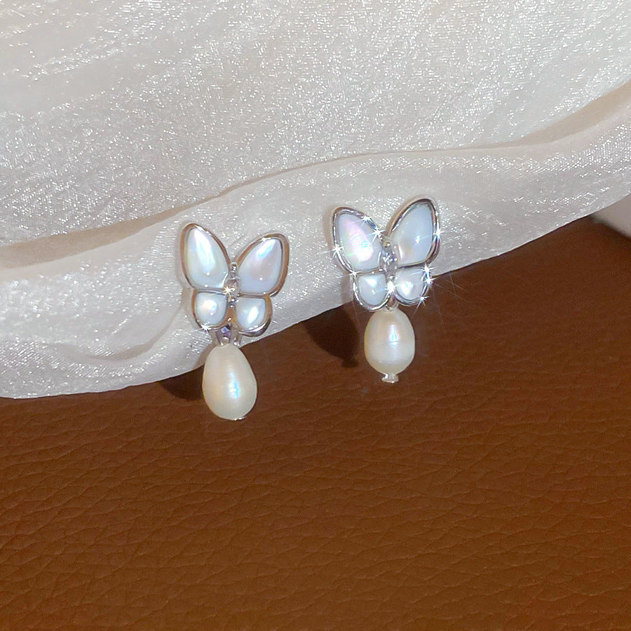 Women's Needle Zircon Bow Water Drop Tassel Simple Fashion Stud Earrings