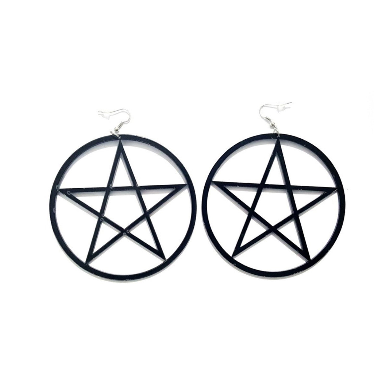 Creative Oversized Exaggerating Acrylic Big Ear Hollow Out Five-pointed Star Rings