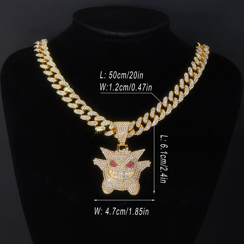 Cartoon Hip Hop Diamond Elf Creative Necklace