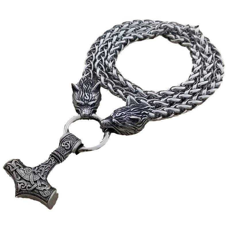 Men's Nordic Viking Impactor Wolf Head Domineering Norwegian Necklaces