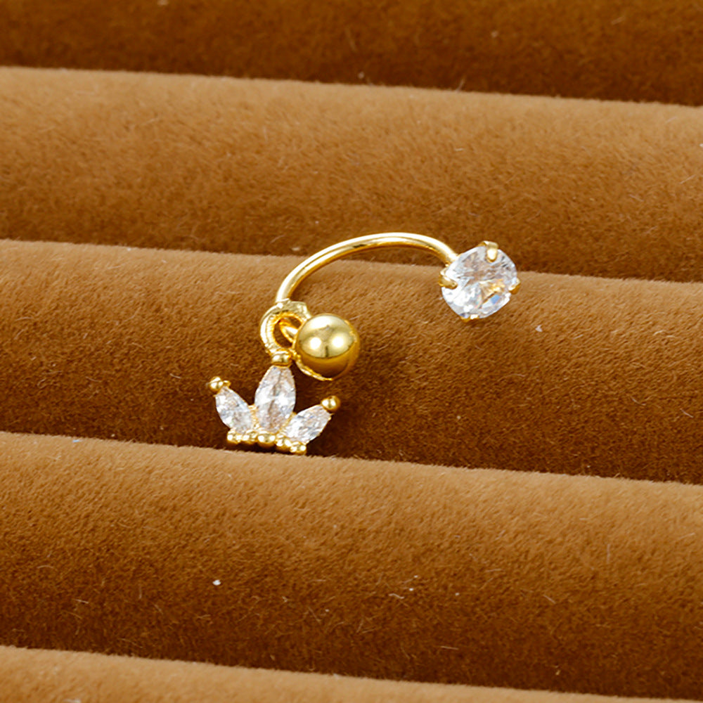 Shaped Piercing Flower Zircon Ear Bone Earrings