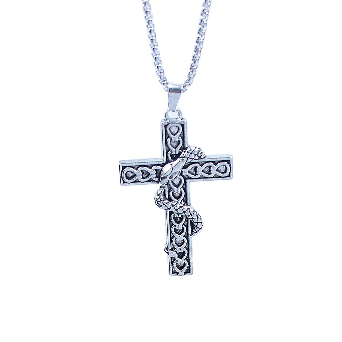 Pearl Cross Versatile Hip Hop Trend Long Necklace