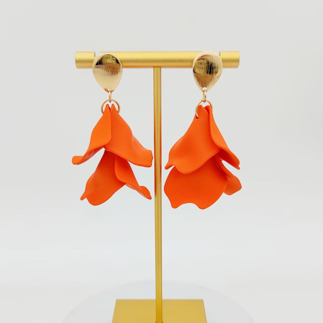 Women's Exaggerated Rose Petals Leaves Long Flower Tassel High-grade Earrings