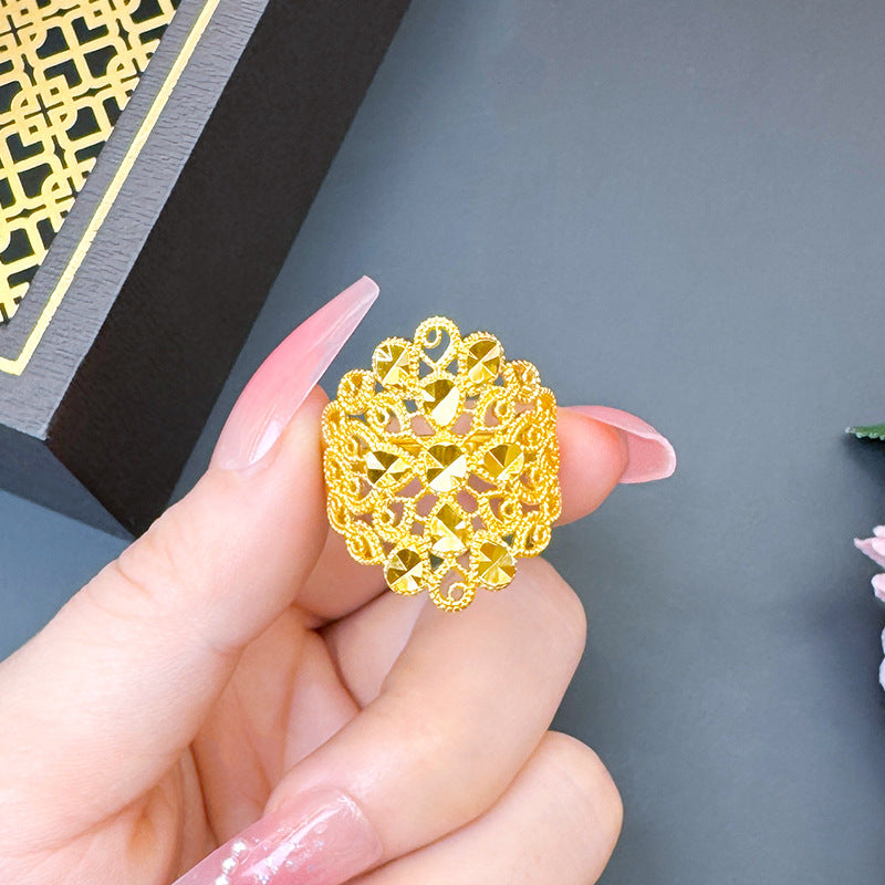 Women's Advanced Design Exaggerated Opening Real Bronze Rings