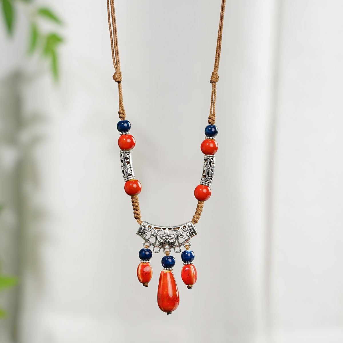 Style Personalized Trendy Ceramic Geometric Colorful Fish Long High-grade Necklace