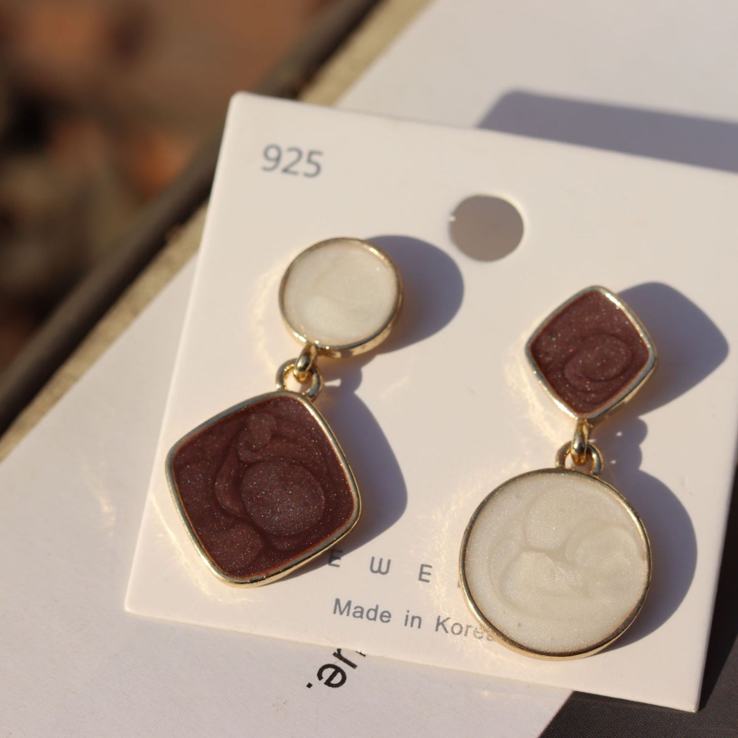 Asymmetric Simple Dripping Oil Style Painting Starry Stud Earrings