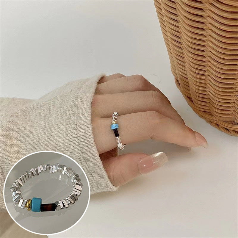 Women's Pull-out Adjustable Retro Fashion Flower Tassel Chain Ring