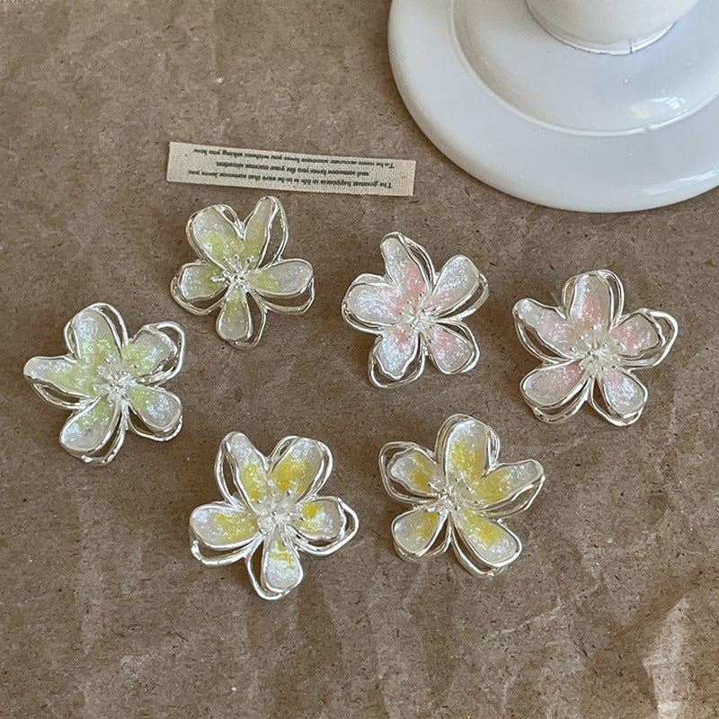 Women's Color Glass Flower Simple Fashion Trendy Earrings
