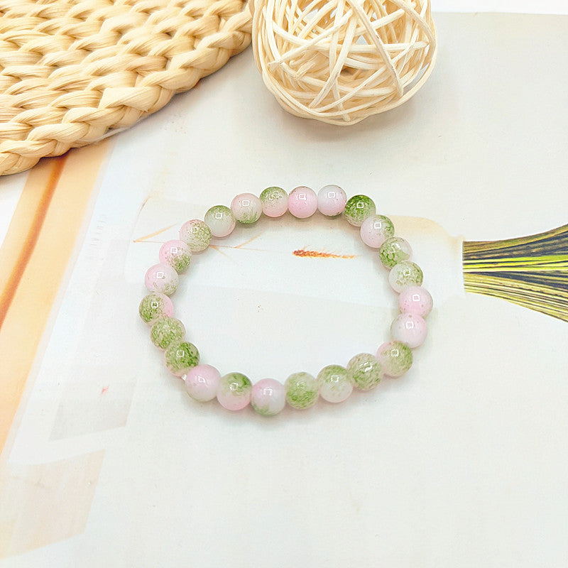 Hand Toy Gradient Color Glass Beads Primary School Beaded Can Bracelets