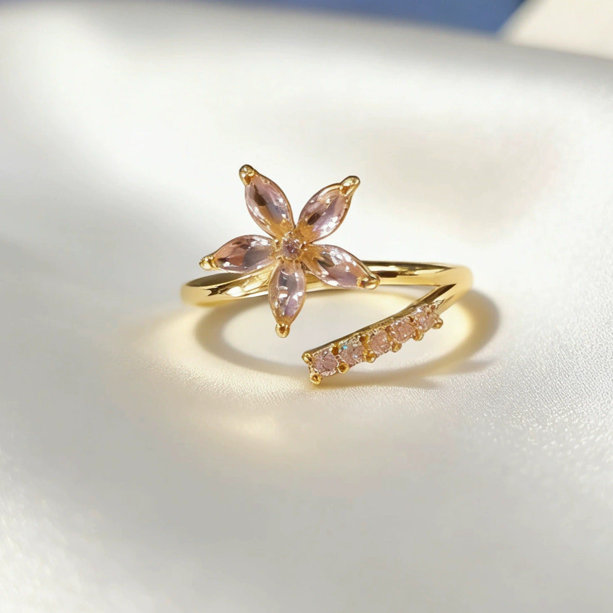 Light Luxury Full Rhinestone Zircon Retro Opening Personality High Sense Rings