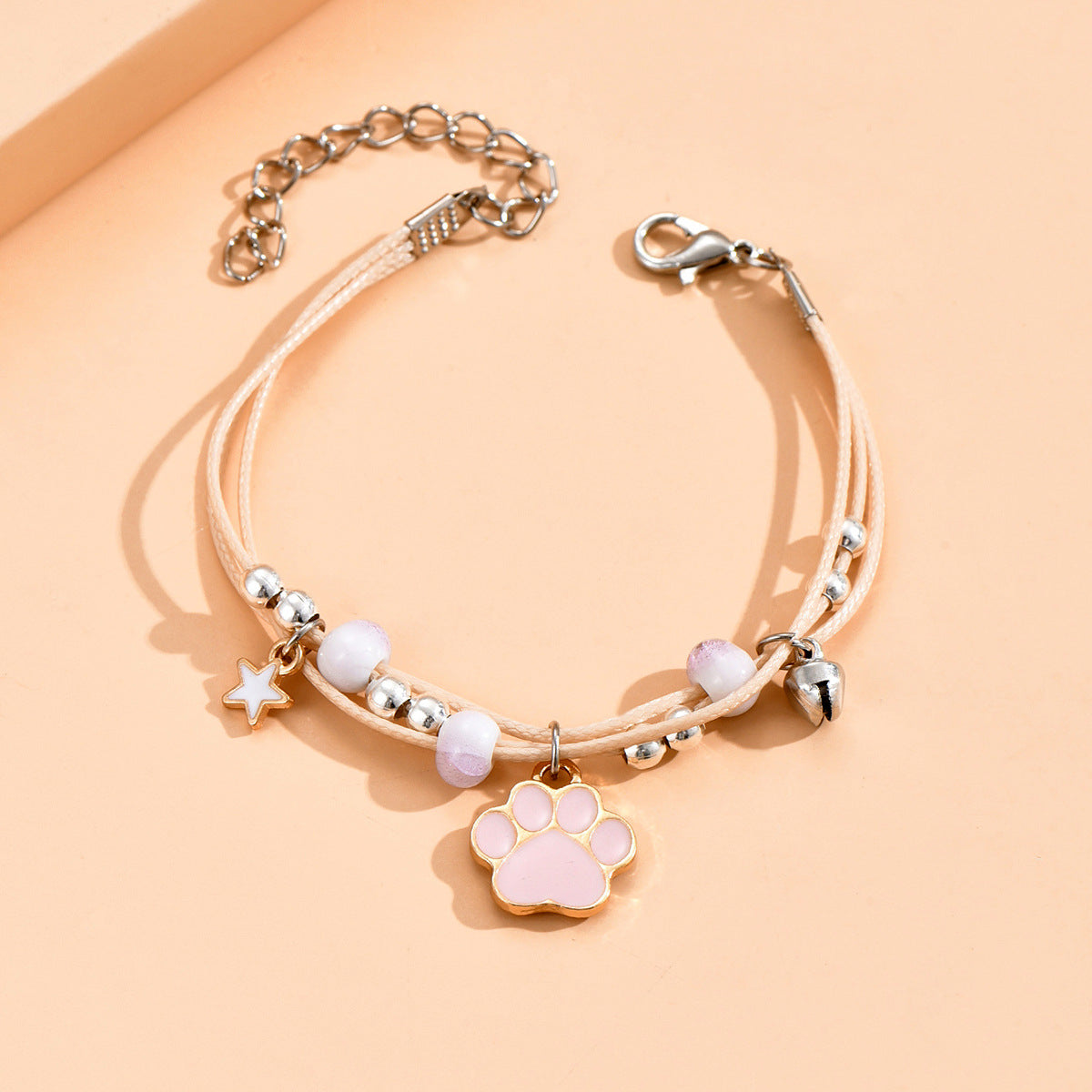 Fashion Personalized Minority Cartoon Animal Footprints Simple Fresh Beaded Bracelet