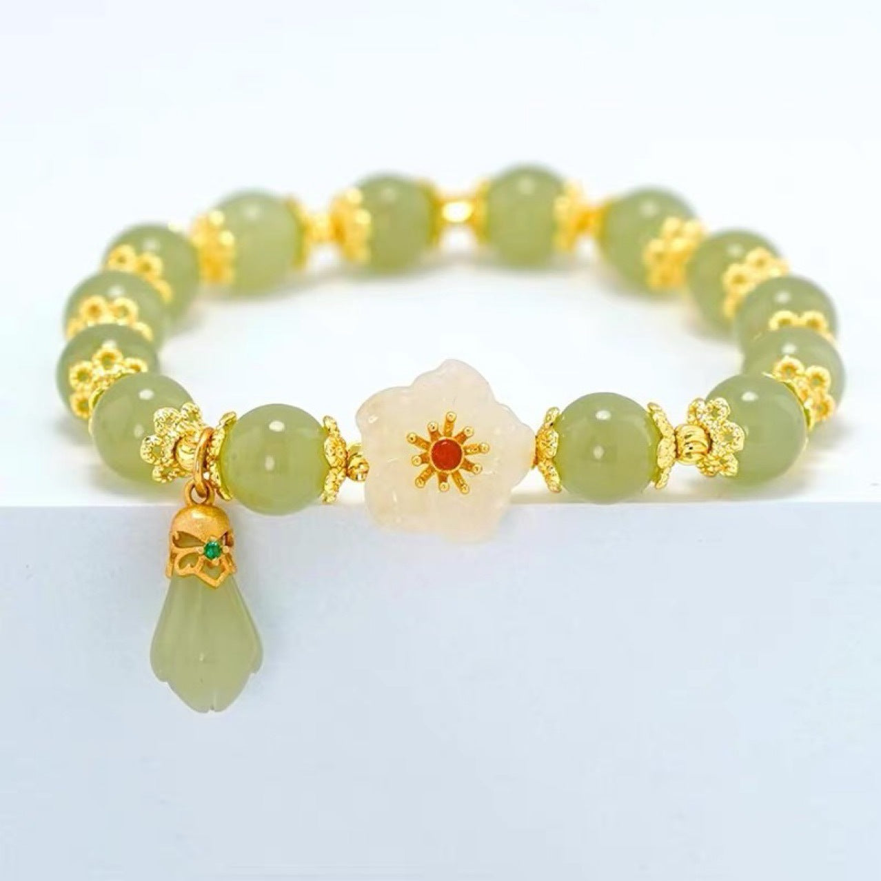 Step Flower Imitation Natural Jade Orchid Bracelets