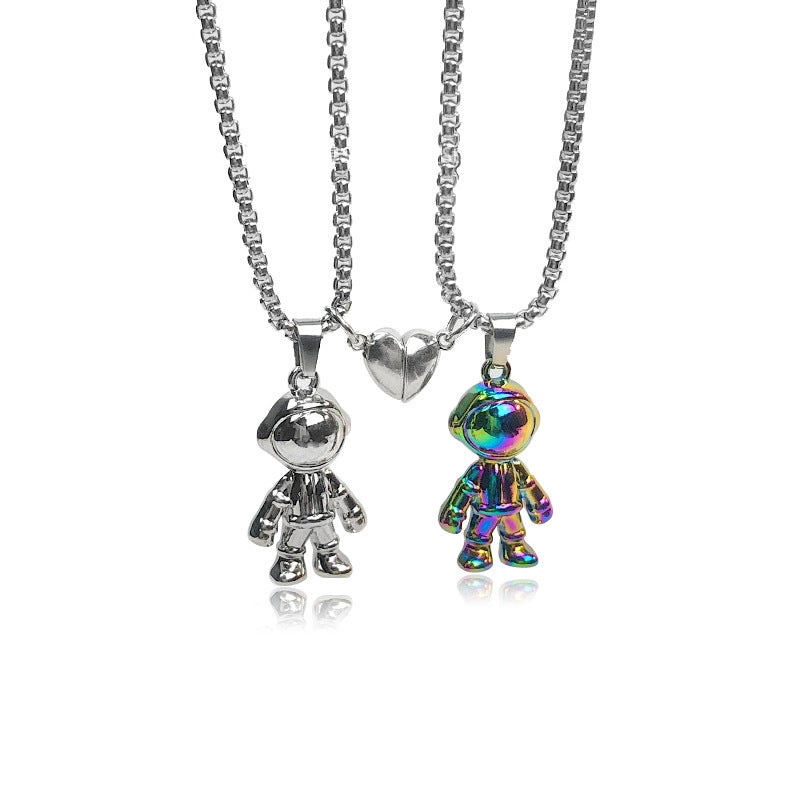 Women's & Men's Magnet Astronaut One Pair Niche Valentine's Necklaces