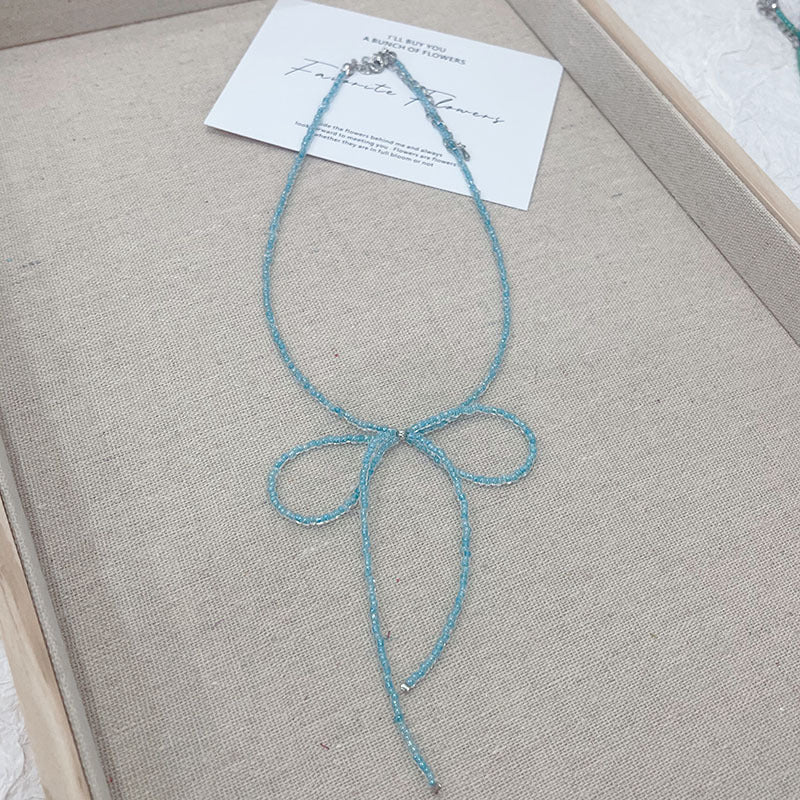 Sweet Cool Hot Fried Street Bow Female Elegance Cold Wind Necklace