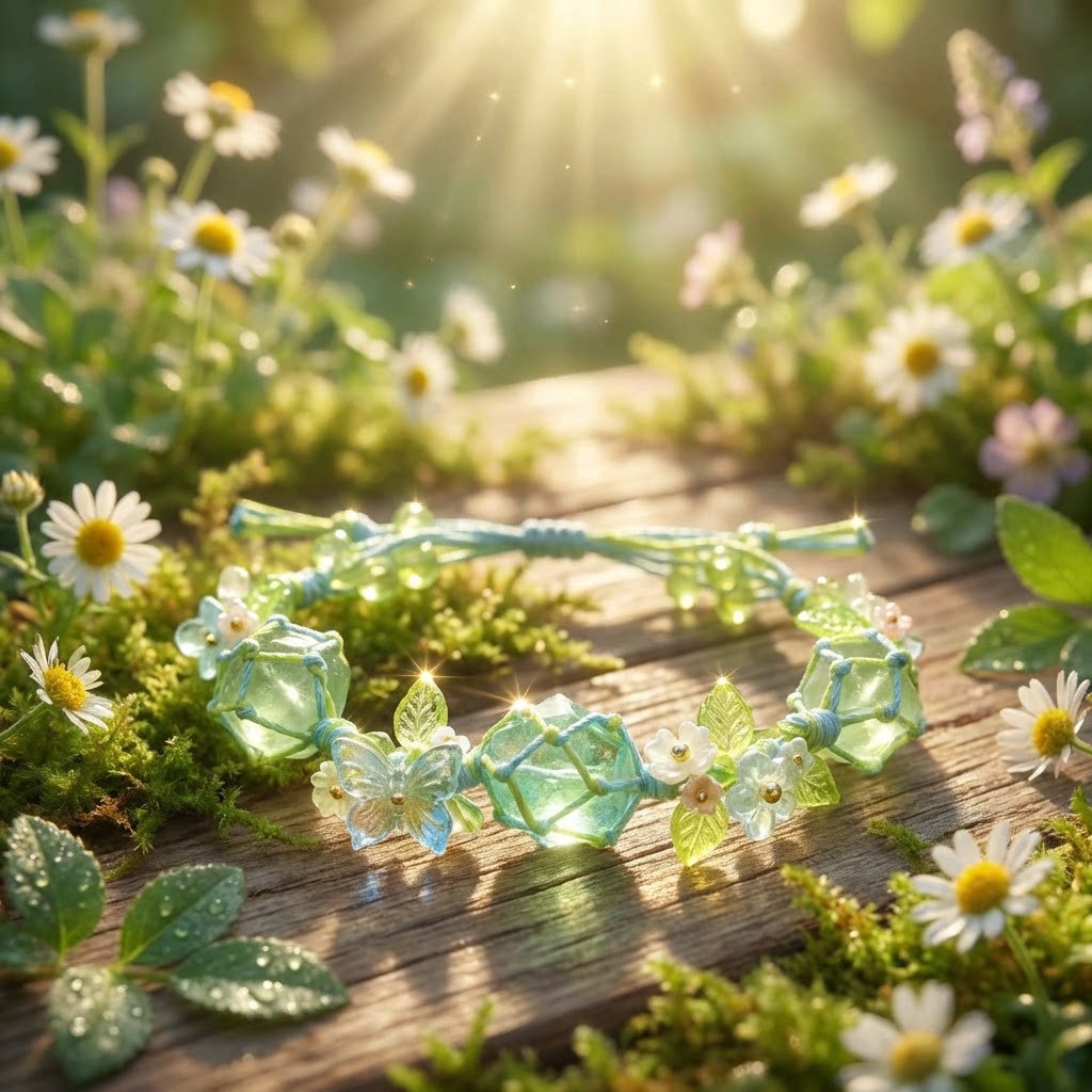 Mori Style Healing Comfortable Braided Chinese Jardin Monet Butterfly Flower Bracelet