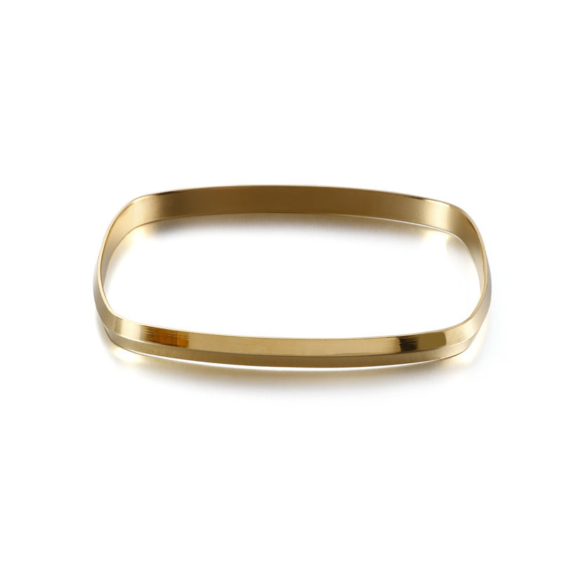 Women's Fashion Titanium Steel Small Square Gold Bracelets