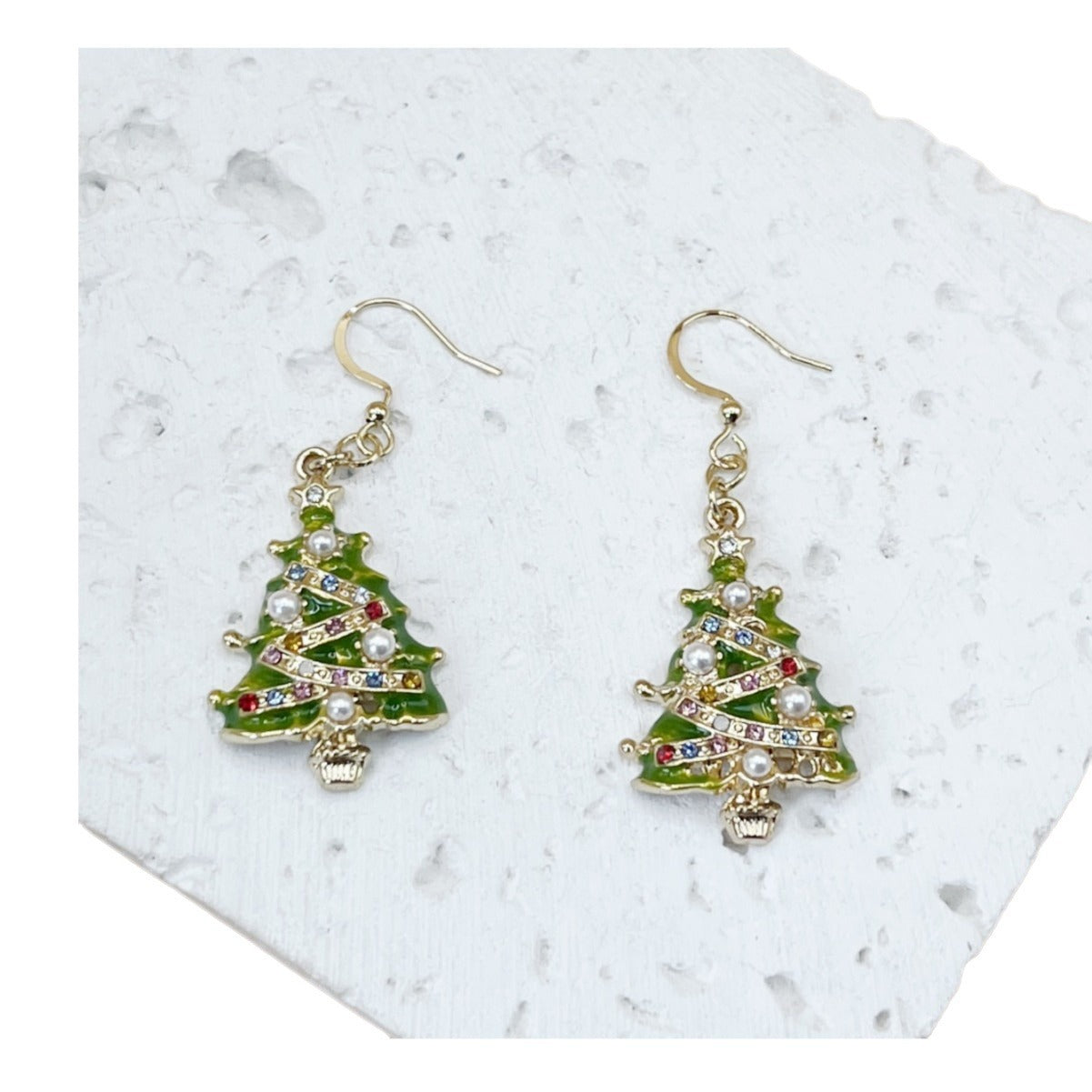 Snowflake Christmas Tree Fashion Trend Holiday Earrings