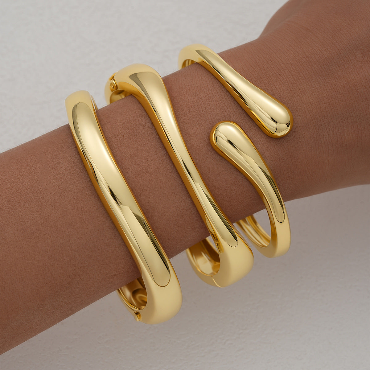 Leaves Glossy Irregular With Personality Stripes Bracelets