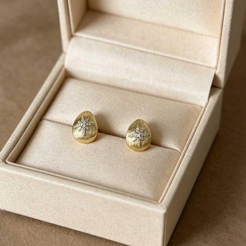 Temperament Inlaid Zircon Delicate Pearl High-grade Light Luxury Korean Style Stud Earrings