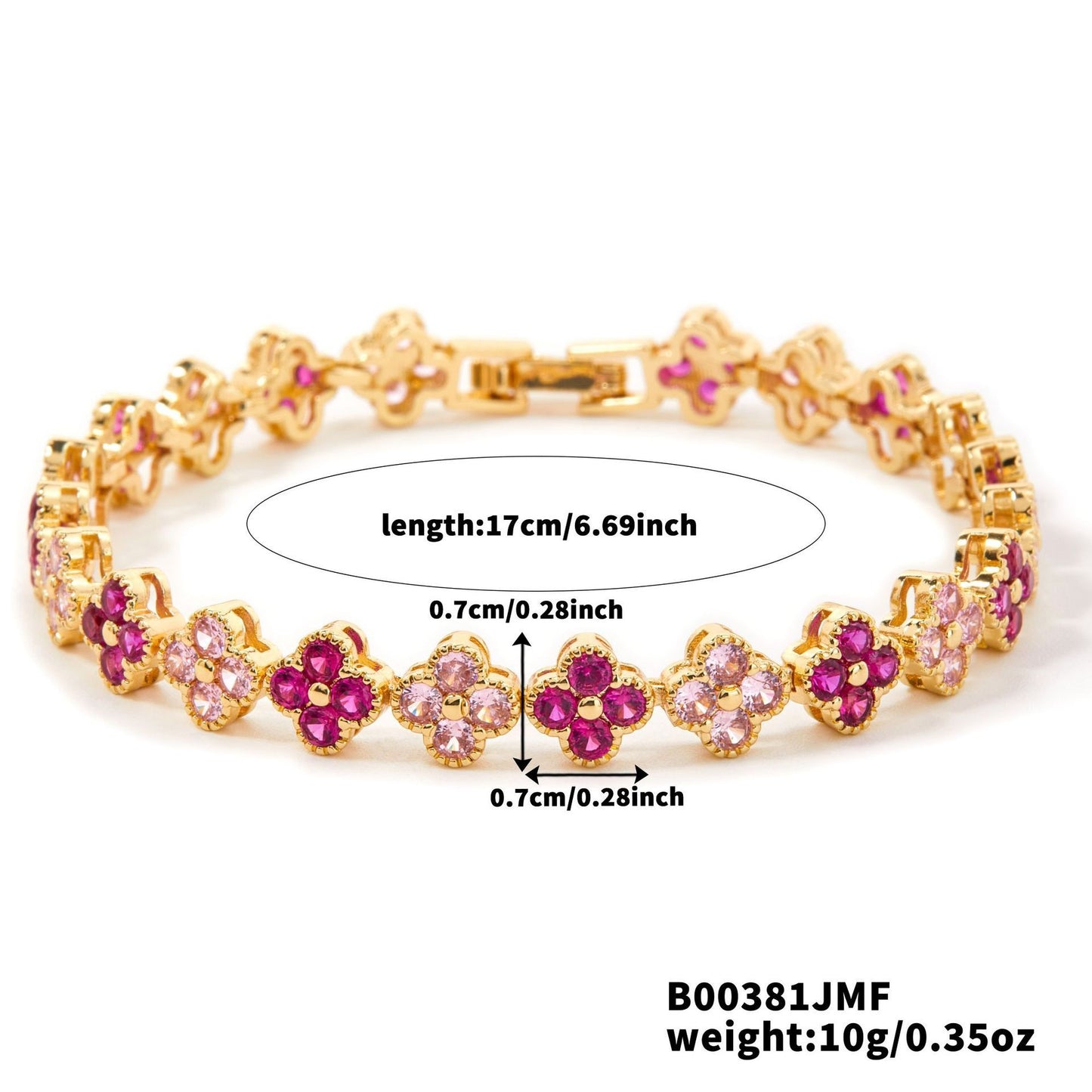 Casual Clover Colorful Zircon Fashion Design Bracelets
