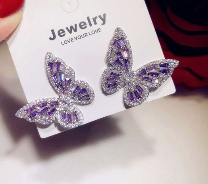 Fashion Zircon Elegant Butterfly Trendy Frosty Rings