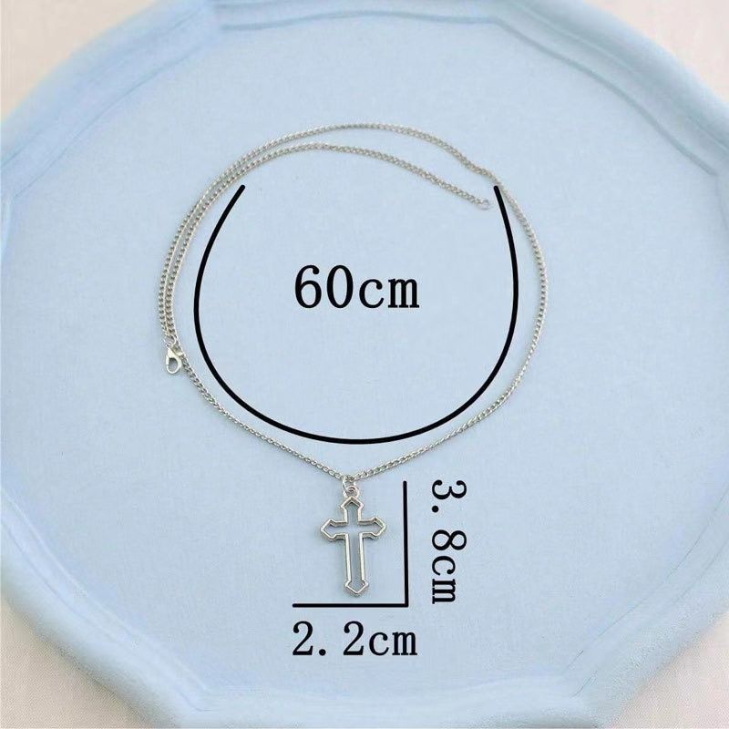 Women's & Men's Hollow Cross Couple Simple Disco Dancing Necklace