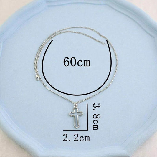 Women's & Men's Hollow Cross Couple Simple Disco Dancing Necklace