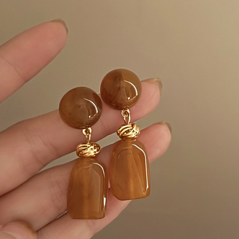 Electroplated Artificial Tigereye Clip Retro Fashion High Sense Light Rings