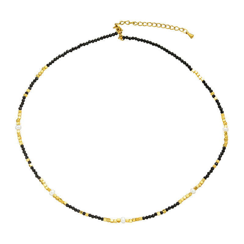 Luxury Titanium Steel Real Gold Clavicle Necklace