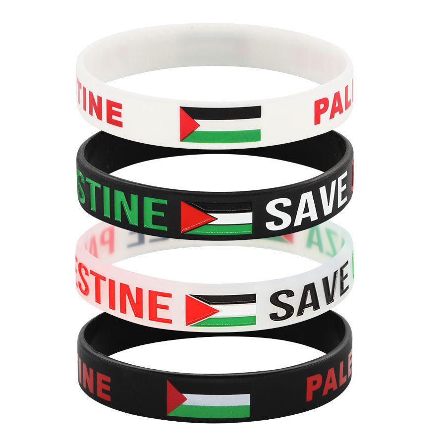 Flag Palestinian Silicone International Commemorative Wristband Bracelets