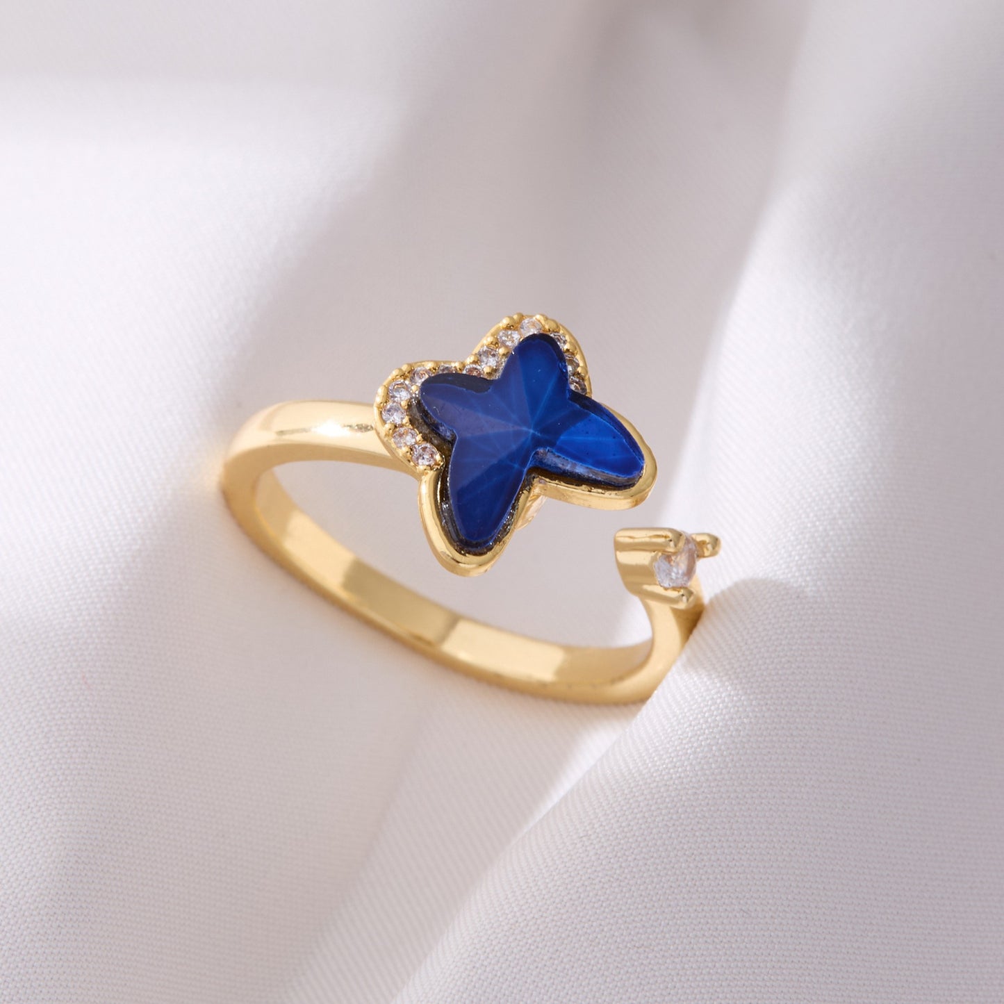 Valentine's Day Gift Flower Zircon Rotatable Ring