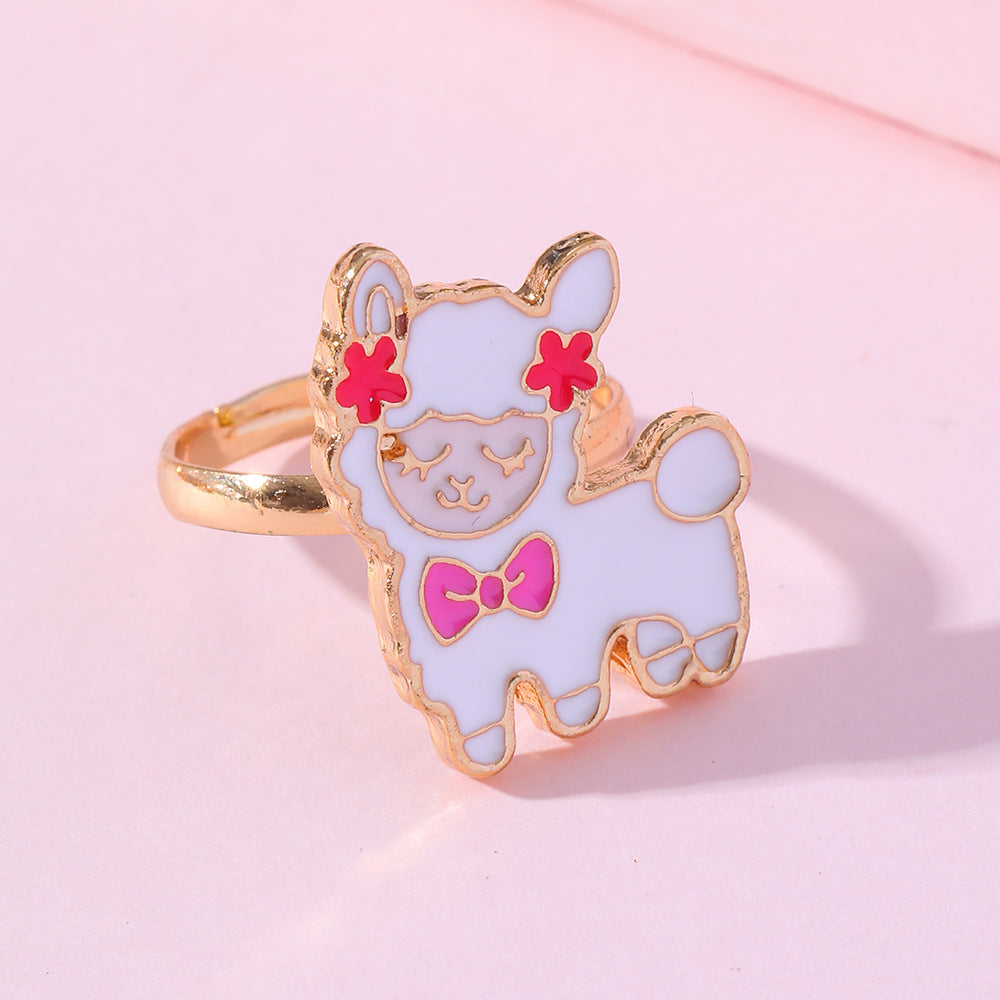 Children's Cartoon Snowman Elk Candy Alloy Dripping Oil Rings