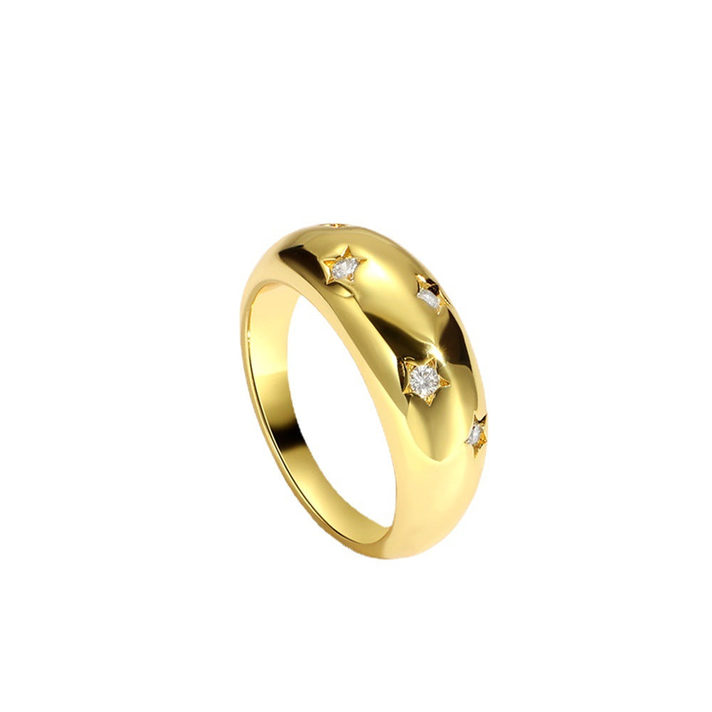 Graceful Pretty Geometric Star Zircon Fashion Rings