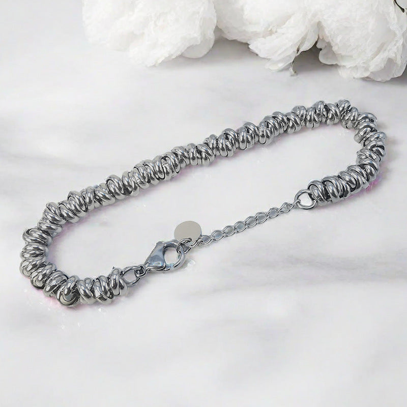 Women's Electroplating High-grade Stainless Steel Titanium Pearl Decorative Bracelet