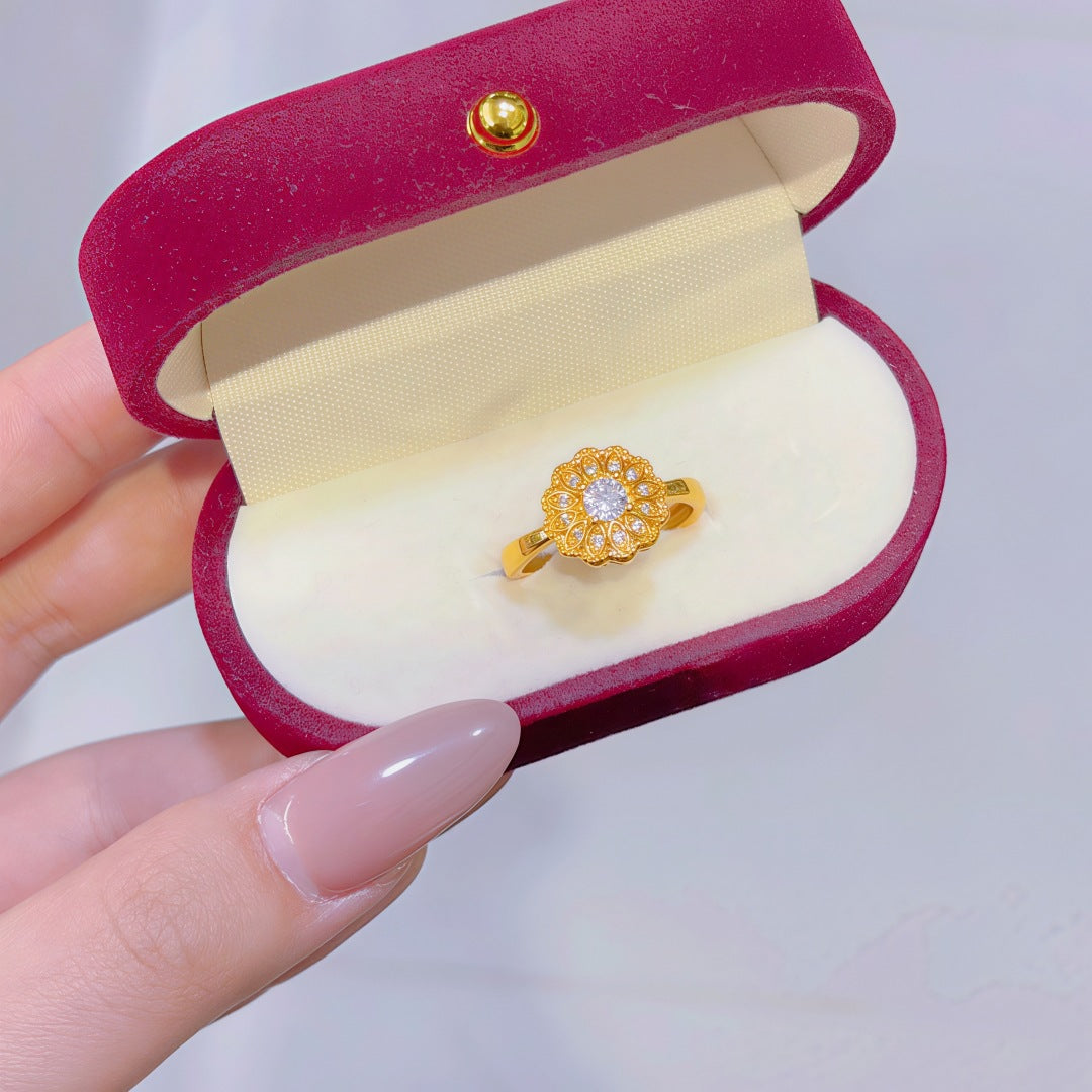 Women's Alluvial Gold Retro Affordable Luxury Design Brass Plated Fashion Ring