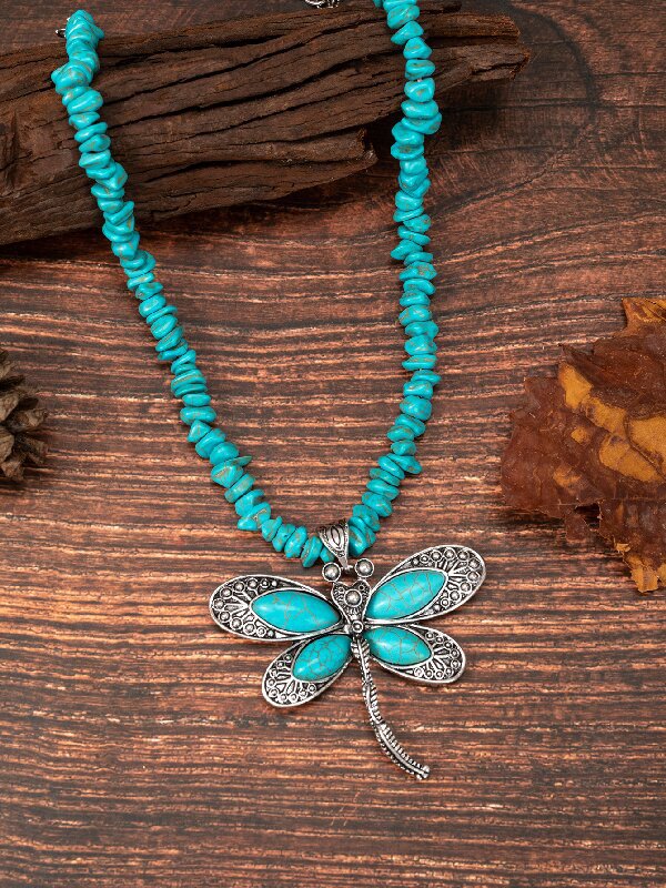 Western Style Turquoise Dragonfly Personality Vintage Pendants